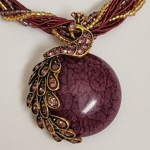 Retro Bohemian Style Pendant Peacock Statement Necklace